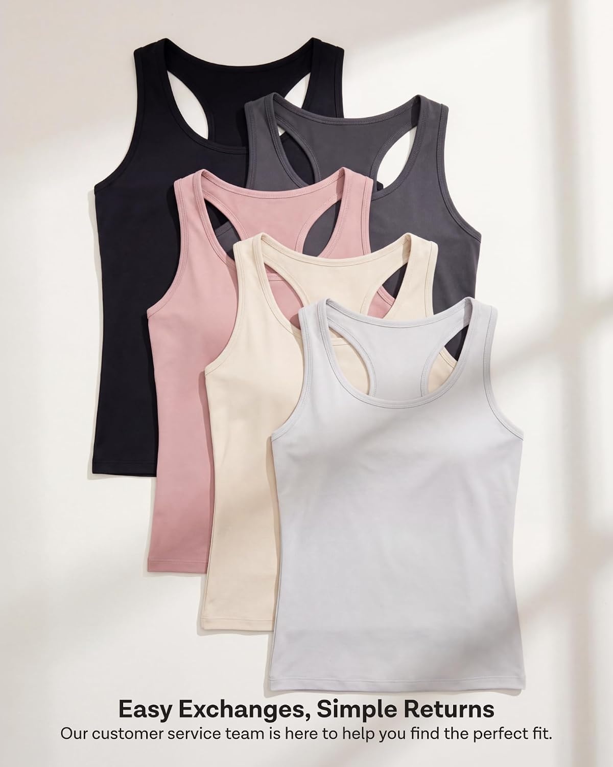 image:image5 Pack Womens Dry Fit Racerback Tank Tops Sleeveless Athletic Workout GymSet 9