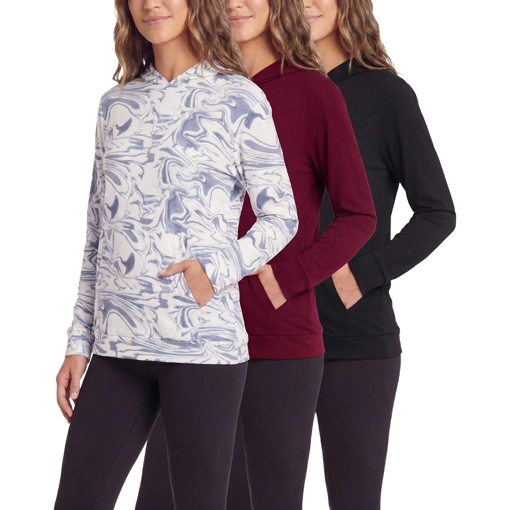 image:image3 Pack Womens Pullover Hoodies Lightweight Dry Fit Workout Tops Athletic