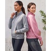 2 Pack Womens Fleece Half Zip Pullover Mock Neck Sweatshirt Sweater Tops(Grey Heather  Solid Cashmere Rose)