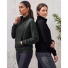 2 Pack Womens Fleece Half Zip Pullover Mock Neck Sweatshirt Sweater Tops(Solid Black  Charcoal Heather)