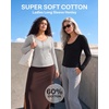 3 Pack Womens Cotton Henley Shirts Long Sleeve Button Tops Casual Work Tees(Solid Black  Solid Navy Blazer  Grey Heather)