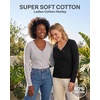 3 Pack Womens Cotton V Neck Henley Shirts Long Sleeve Tops Casual Work Tees(Solid Black  Solid Navy Blazer  Grey Heather)