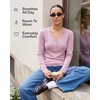 3 Pack Womens Cotton V Neck Henley Shirts Long Sleeve Tops Casual Work Tees(Solid Black  Solid Vintage Indigo  Solid Bright White)