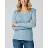 4 Pack Women’s Long Sleeve Cotton V Neck Tshirts Basic Tees Tops Undershirt(Set 1)