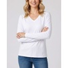 4 Pack Women’s Long Sleeve Cotton V Neck Tshirts Basic Tees Tops Undershirt(Set 10)