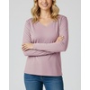 4 Pack Women’s Long Sleeve Cotton V Neck Tshirts Basic Tees Tops Undershirt(Set 2)