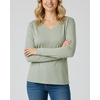 4 Pack Women’s Long Sleeve Cotton V Neck Tshirts Basic Tees Tops Undershirt(Set 4)