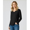 4 Pack Women’s Long Sleeve Cotton V Neck Tshirts Basic Tees Tops Undershirt(Set 6)
