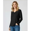 4 Pack Women’s Long Sleeve Cotton V Neck Tshirts Basic Tees Tops Undershirt(Set 9)