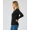 4 Pack Women’s Long Sleeve Cotton V Neck Tshirts Basic Tees Tops Undershirt(Set 9)