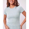 4 Pack Women’s Ribbed Tshirts Short Sleeve Crew Neck Tees Basic Tops Casual(Set 2)