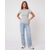 4 Pack Women’s Ribbed Tshirts Short Sleeve Crew Neck Tees Basic Tops Casual(Set 8)