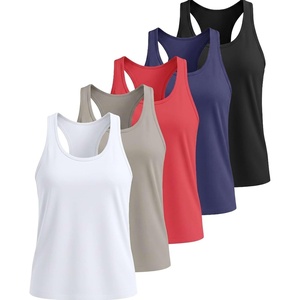 5 Pack Women’s Dry Fit Racerback Tank Tops Sleeveless Athletic Workout Gym(Set 1)