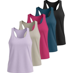 5 Pack Women’s Dry Fit Racerback Tank Tops Sleeveless Athletic Workout Gym(Set 3)