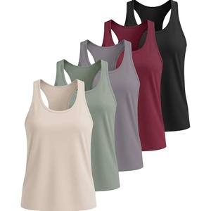 5 Pack Women’s Dry Fit Racerback Tank Tops Sleeveless Athletic Workout Gym(Set 6)