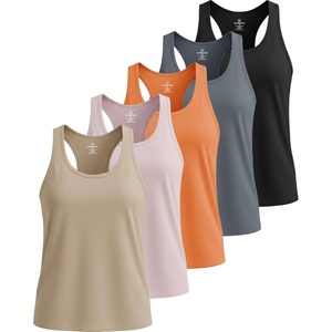5 Pack Women’s Dry Fit Racerback Tank Tops Sleeveless Athletic Workout Gym(Set 7)