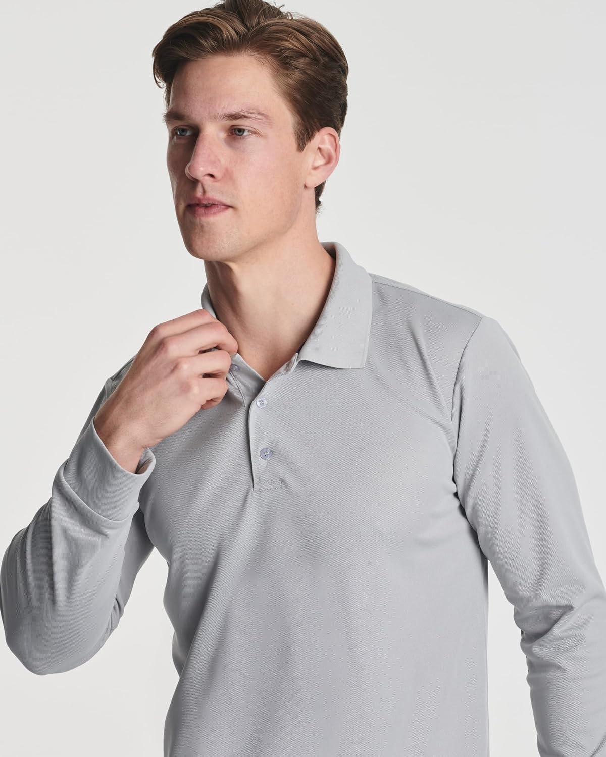 image:image3 Pack Mens Long Sleeve Polo Shirts Dry Fit Golf Work Casual Collared TopsSet 1