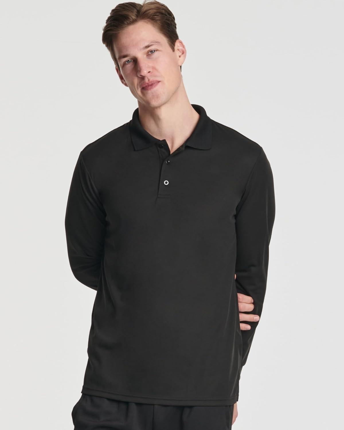image:image3 Pack Mens Long Sleeve Polo Shirts Dry Fit Golf Work Casual Collared TopsSet 2