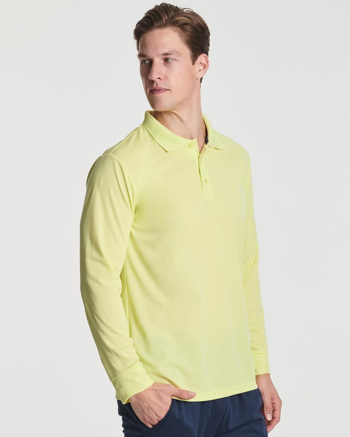 image:image3 Pack Mens Long Sleeve Polo Shirts Dry Fit Golf Work Casual Collared TopsSet 5