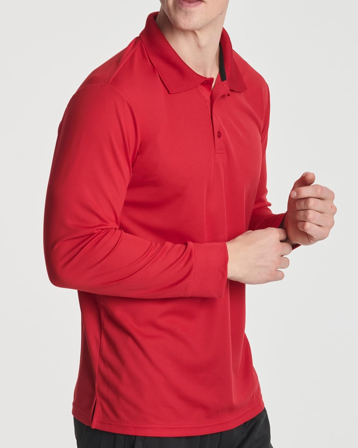 image:image3 Pack Mens Long Sleeve Polo Shirts Dry Fit Golf Work Casual Collared TopsSet 6