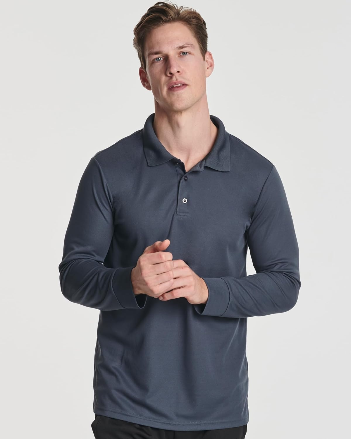 image:image3 Pack Mens Long Sleeve Polo Shirts Dry Fit Golf Work Casual Collared TopsSet 6