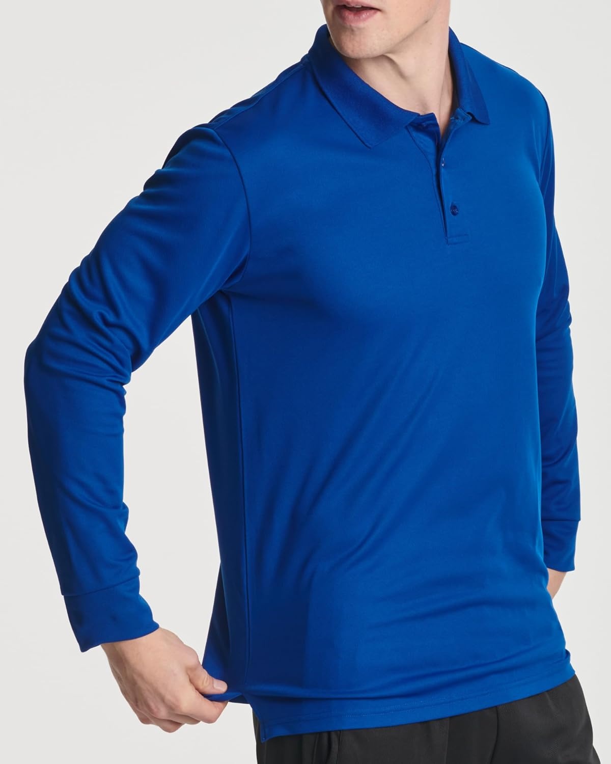 image:image3 Pack Mens Long Sleeve Polo Shirts Dry Fit Golf Work Casual Collared TopsSet 7