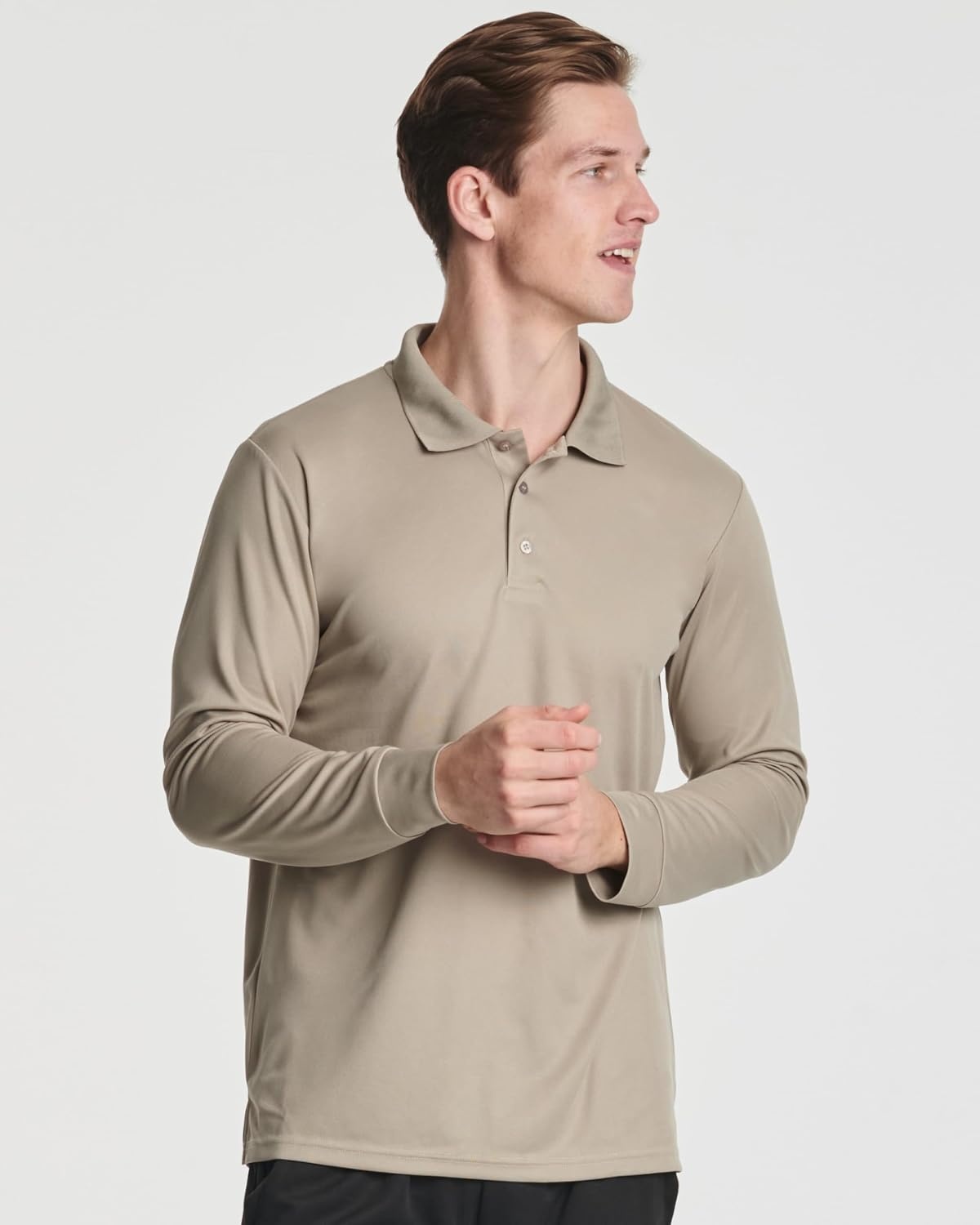 image:image3 Pack Mens Long Sleeve Polo Shirts Dry Fit Golf Work Casual Collared TopsSet 8