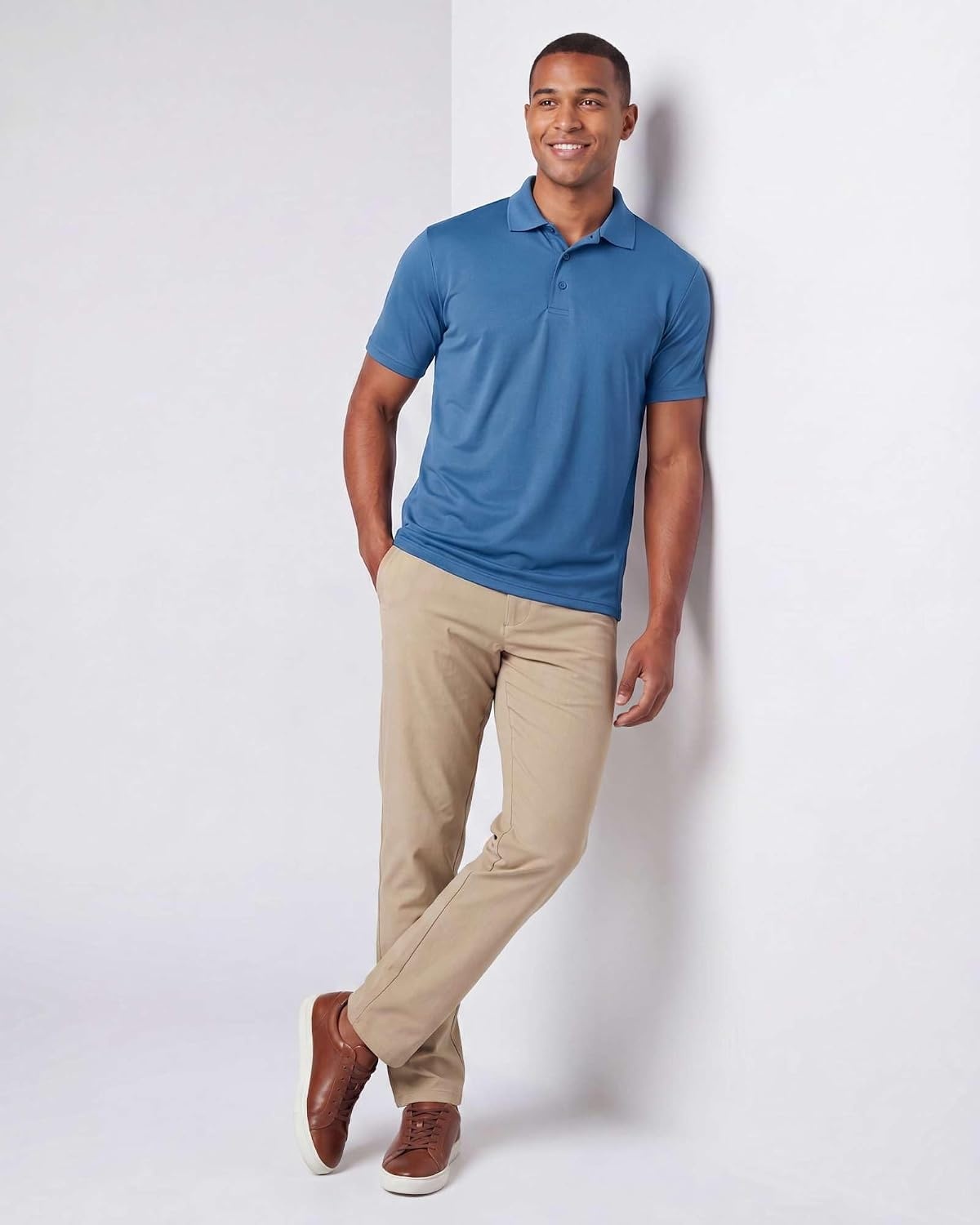 image:image3 Pack Mens Short Sleeve Golf Polo Collared Athletic Tennis Shirt CasualSet C
