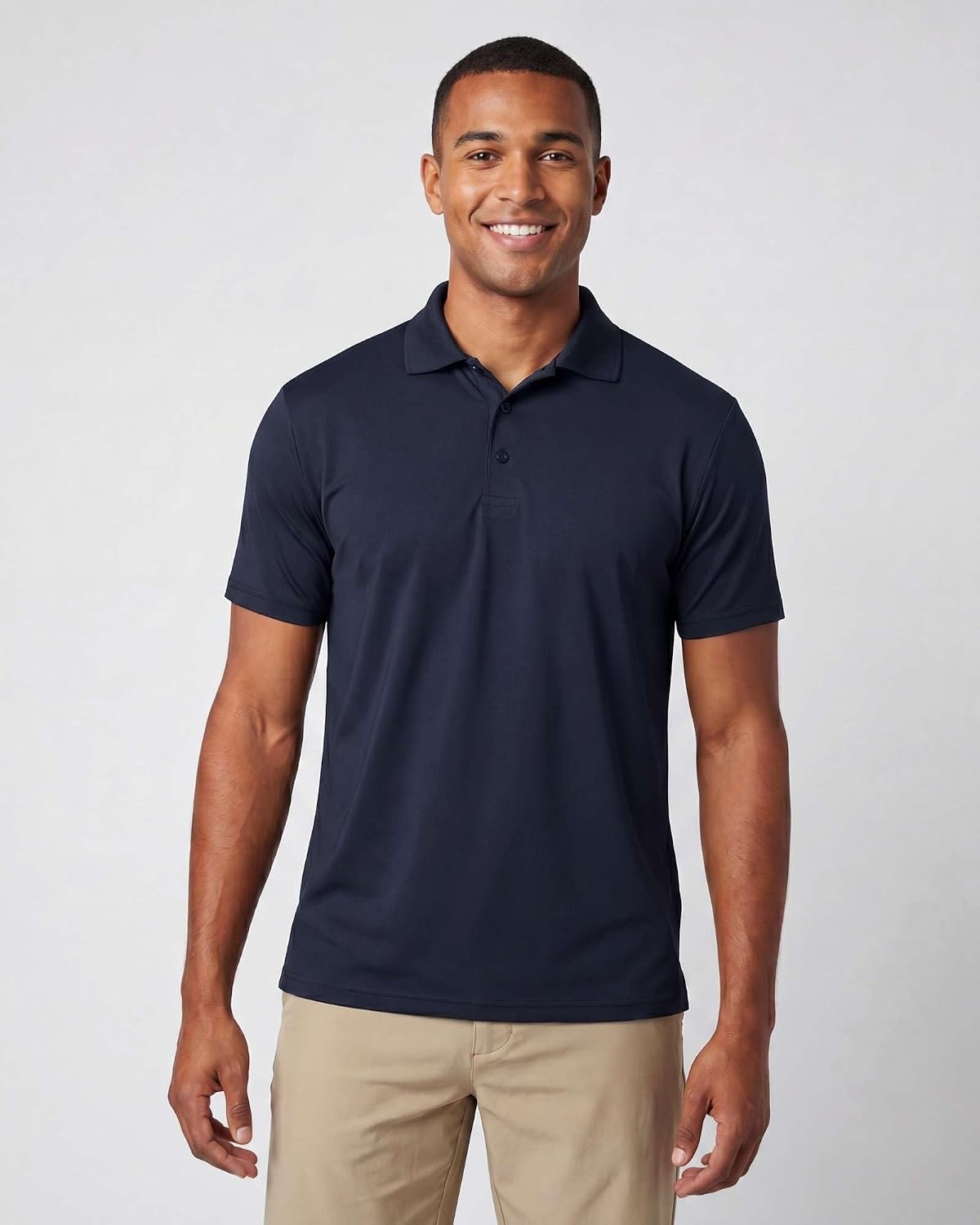image:image3 Pack Mens Short Sleeve Golf Polo Collared Athletic Tennis Shirt CasualSet E