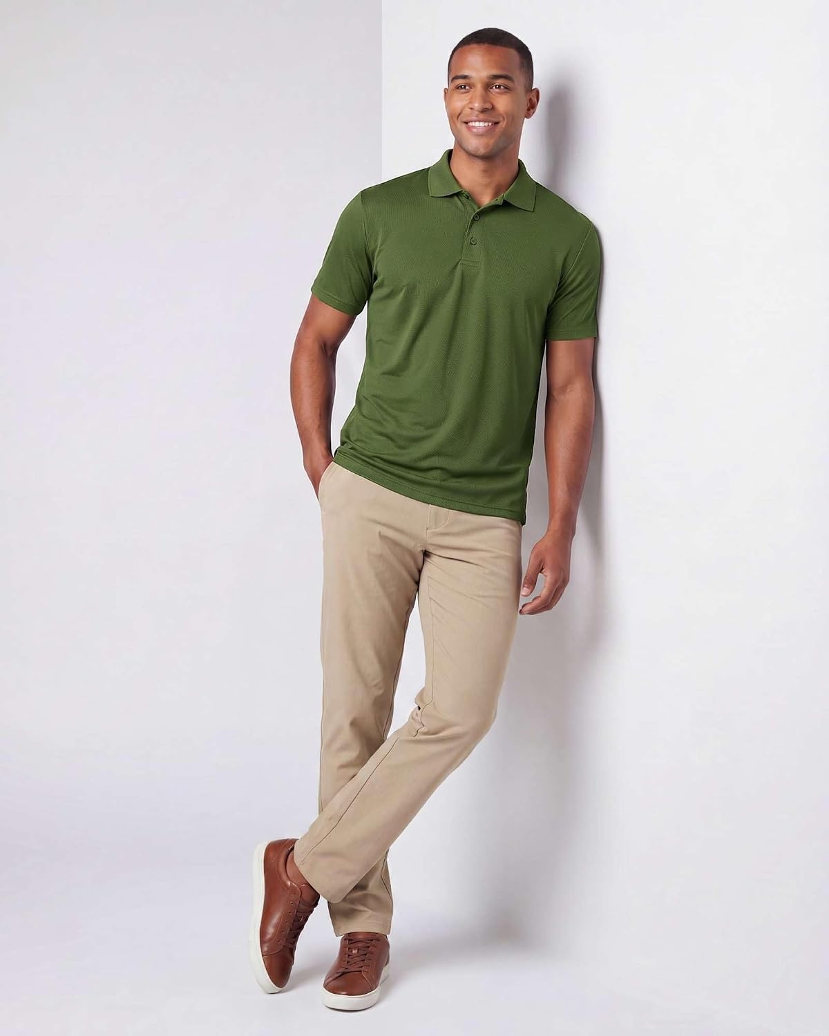 image:image3 Pack Mens Short Sleeve Golf Polo Collared Athletic Tennis Shirt CasualSet I