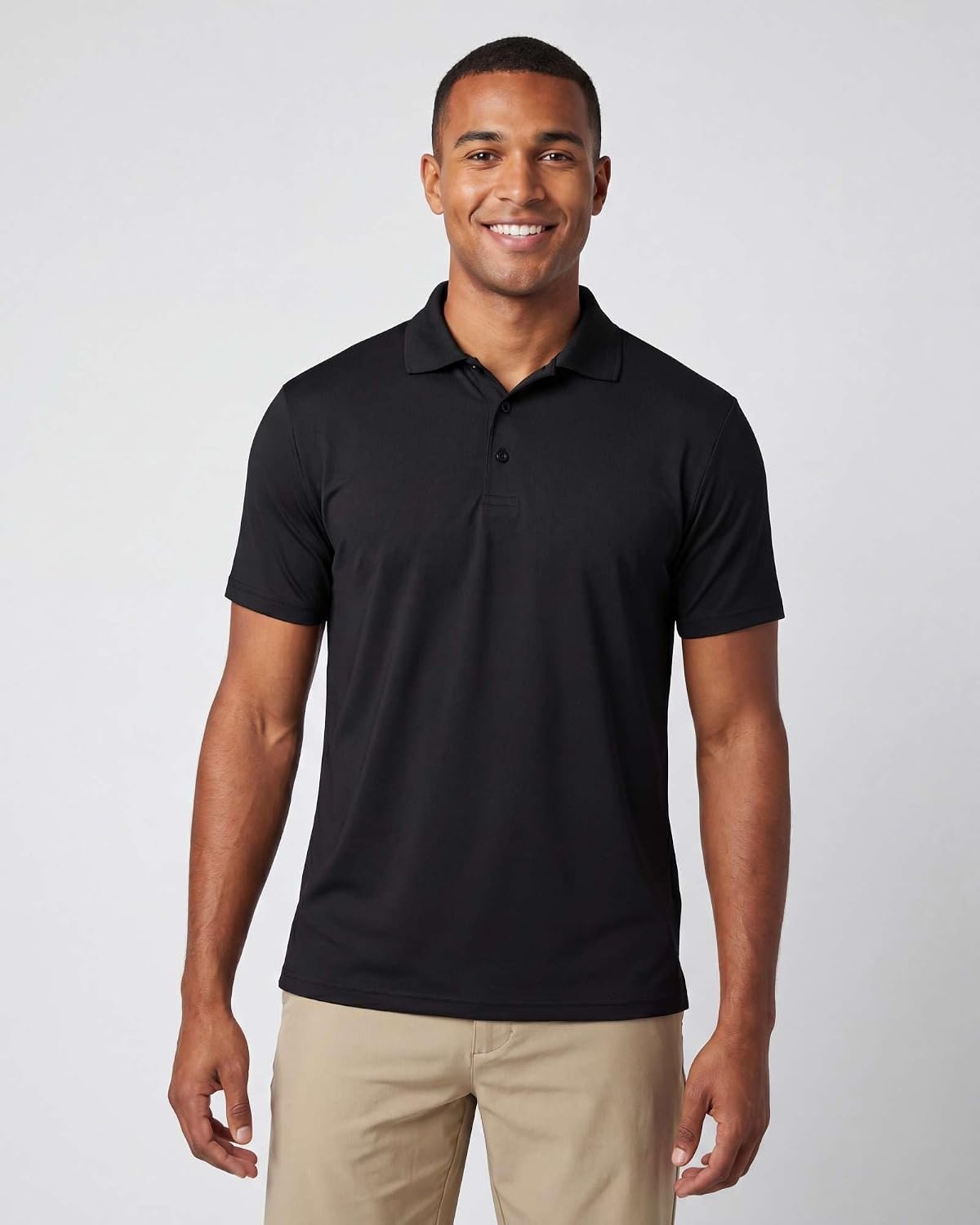 image:image3 Pack Mens Short Sleeve Golf Polo Collared Athletic Tennis Shirt CasualSet O
