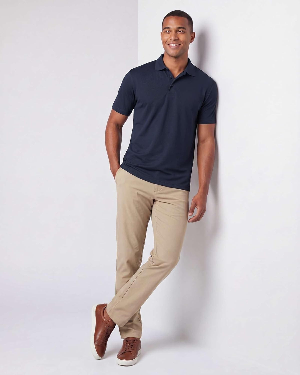 image:image3 Pack Mens Short Sleeve Golf Polo Collared Athletic Tennis Shirt CasualSet R