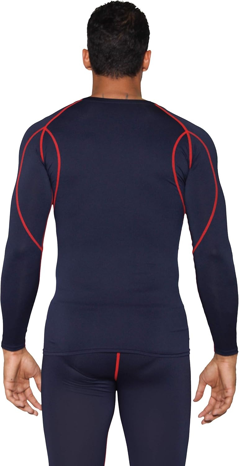 image:image4 Pack Mens Compression Shirts Long Sleeve Undershirts Base Layer Gym TopsSet C