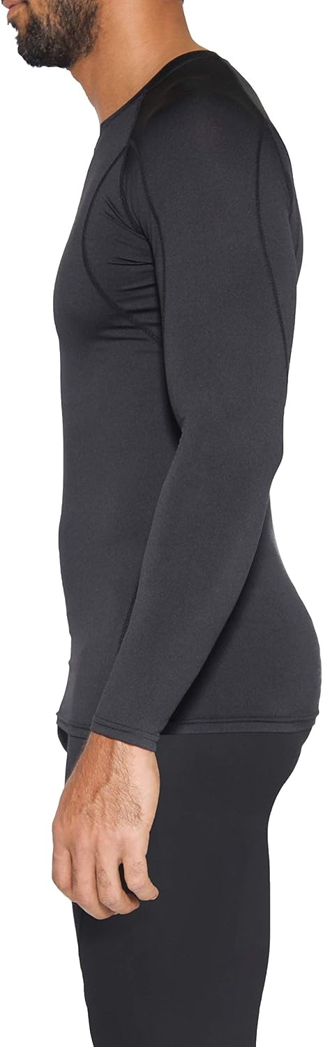 image:image4 Pack Mens Compression Shirts Long Sleeve Undershirts Base Layer Gym TopsSet E