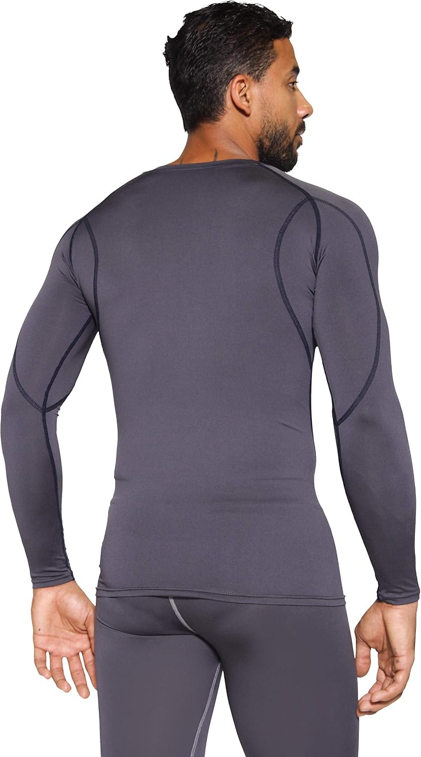 image:image4 Pack Mens Compression Shirts Long Sleeve Undershirts Base Layer Gym TopsSet F