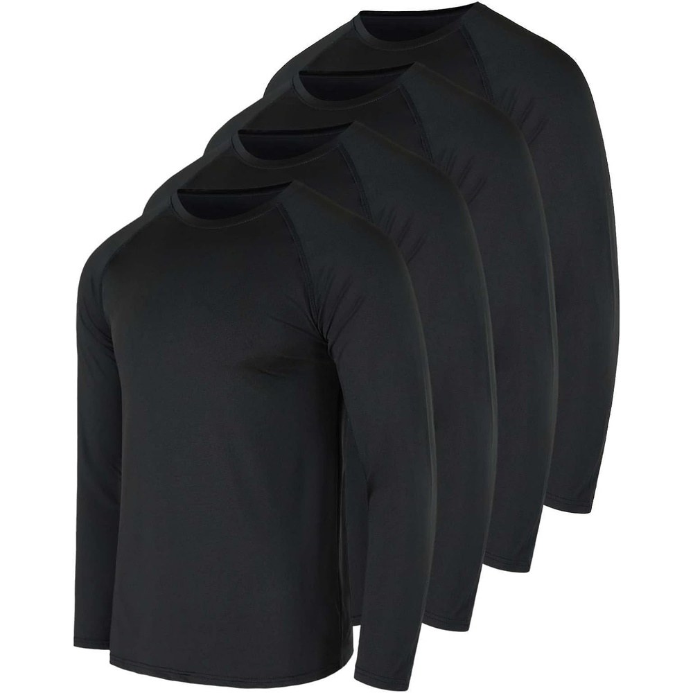 image:image4 Pack Mens Compression Shirts Long Sleeve Undershirts Base Layer Gym TopsSet C
