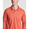 3 Pack Mens Long Sleeve Polo Shirts Dry Fit Golf Work Casual Collared Tops(Set 4)
