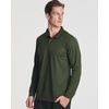 3 Pack Mens Long Sleeve Polo Shirts Dry Fit Golf Work Casual Collared Tops(Set 7)