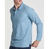 3 Pack Mens Long Sleeve Polo Shirts Dry Fit Golf Work Casual Collared Tops(Set 9)