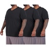 3 Pack Men’s Big & Tall Dry Fit V Neck T Shirts Athletic Workout Gym Tees(Set 7)