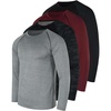 4 Pack Mens Compression Shirts Long Sleeve Undershirts Base Layer Gym Tops(Set E)
