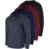 4 Pack Mens Compression Shirts Long Sleeve Undershirts Base Layer Gym Tops(Set G)
