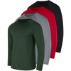 4 Pack Mens Compression Shirts Long Sleeve Undershirts Base Layer Gym Tops(Set H)