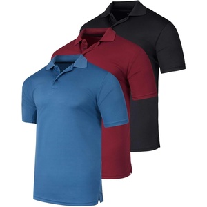 3 Pack Men’s Short Sleeve Golf Polo Collared Athletic Tennis Shirt Casual(Set C)