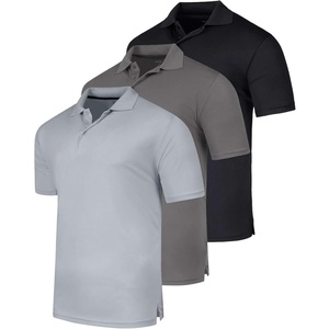 3 Pack Men’s Short Sleeve Golf Polo Collared Athletic Tennis Shirt Casual(Set Q)