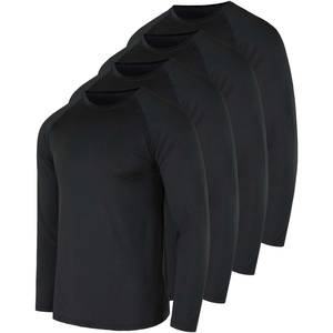 4 Pack Mens Compression Shirts Long Sleeve Undershirts Base Layer Gym Tops(Set C)