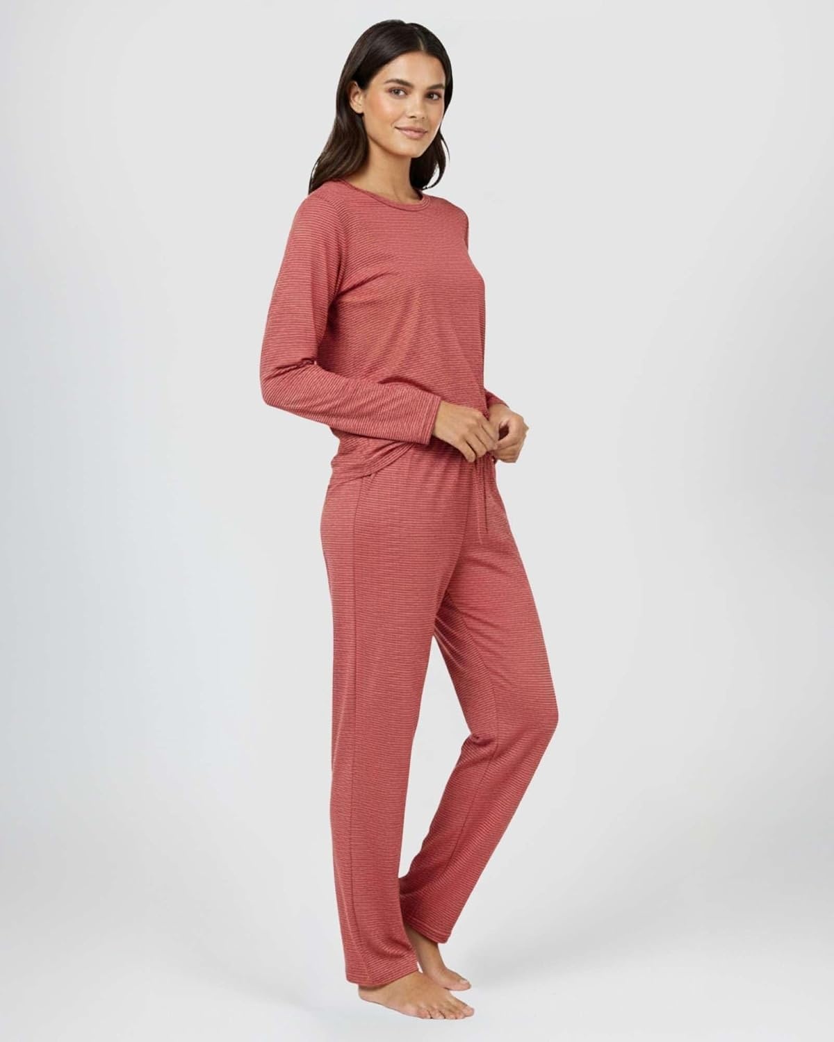 image:image2 Pack Womens Pajama Sets Long Sleeve Sleepwear Comfy Cute Loungewear PJSet B Blue Burgundy