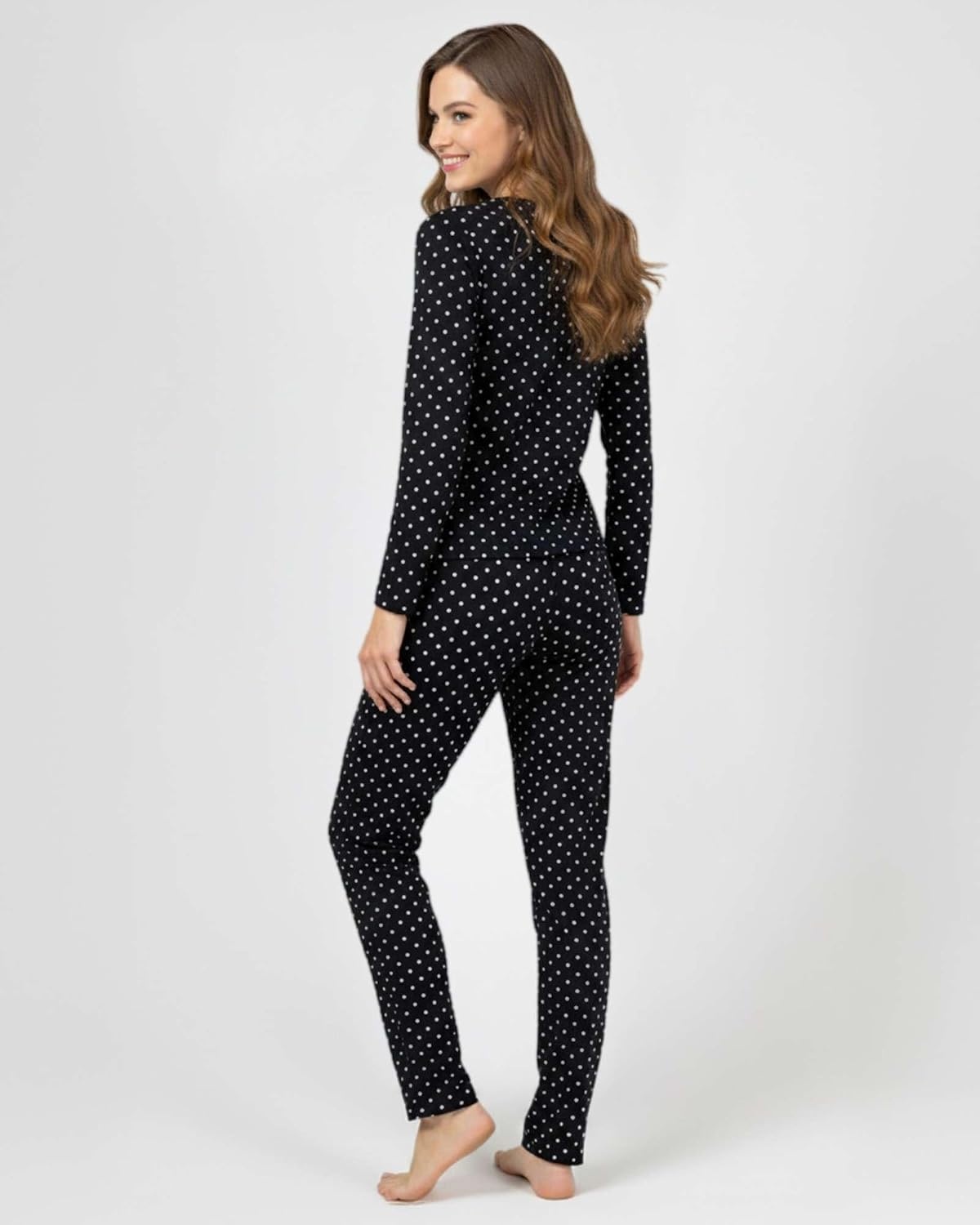 image:image2 Pack Womens Pajama Sets Long Sleeve Sleepwear Comfy Cute Loungewear PJSet C Black Pink