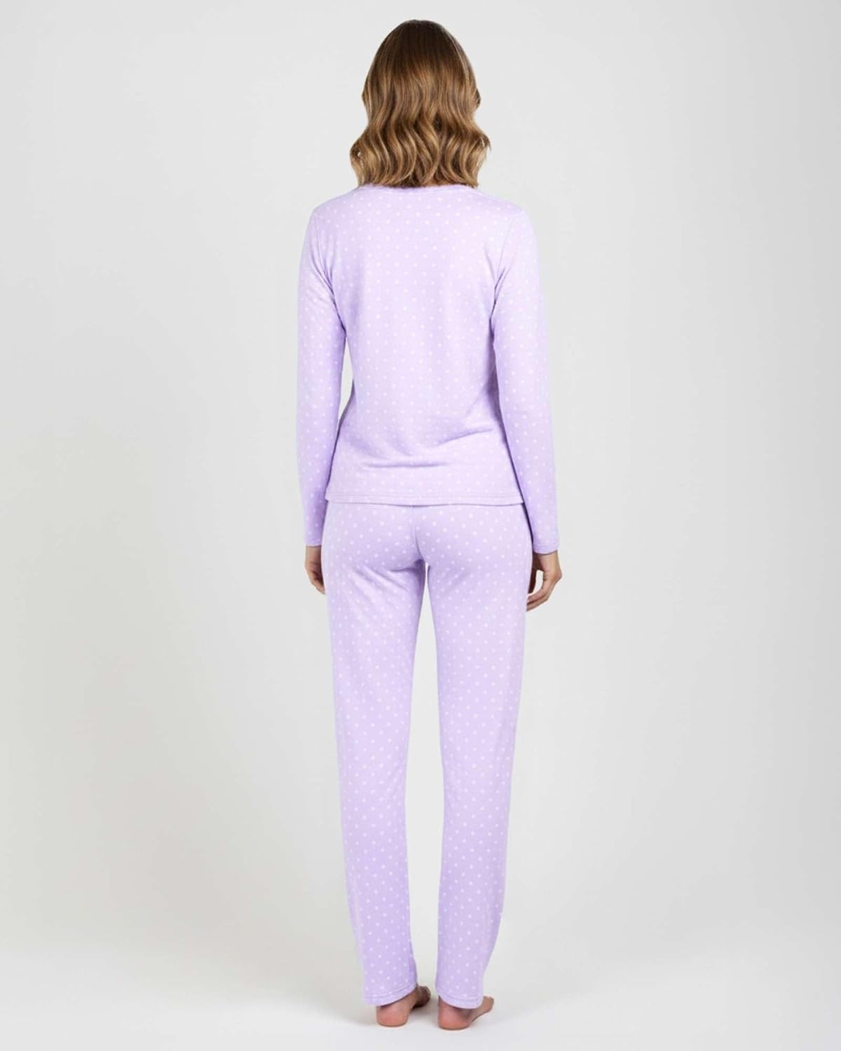 image:image2 Pack Womens Pajama Sets Long Sleeve Sleepwear Comfy Cute Loungewear PJSet E Purple Black