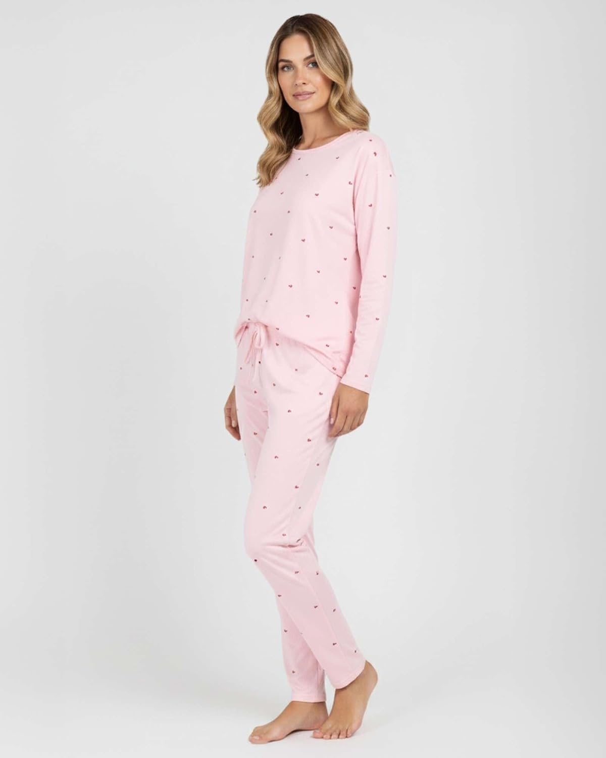 image:image2 Pack Womens Pajama Sets Long Sleeve Sleepwear Comfy Cute Loungewear PJSet F Green Pink